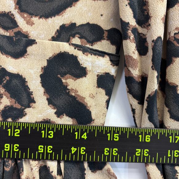 Womens Boho Feminine Leopard Print Chiffon Lacey Hem Maxi Dress Size M Mob Wife - Picture 5 of 12